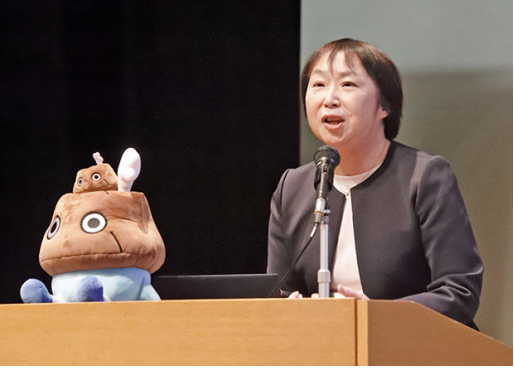 火山本部地域講演会での講演者の様子
